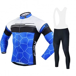 Smiuop Clothing Cycling Jacket Set Unisex, Men's Winter Polyester Cycling Clothing Set Thermal Riding Bicycle Clothes MTB Road Bike Cycling Jerseys with 3D Padded Pants Trousers Suits (Color : C, Size : XL)