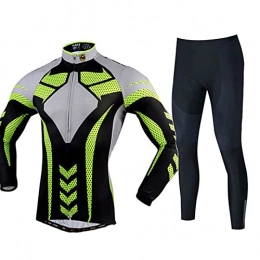 Smiuop Clothing Cycling Jacket Set Unisex, Men's Winter Polyester Cycling Jersey Set Thermal Riding Bicycle Clothes MTB Road Bike Cycling Clothing with 3D Padded Pants Trousers Suits (Color : A, Size : S)