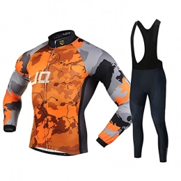 Smiuop Clothing Cycling Jacket Set Unisex, Men's Winter Polyester Cycling Suits Set Thermal Riding Bicycle Clothes MTB Road Bike Cycling Jerseys with 3D Padded Pants Trousers Kit (Color : B, Size : XXL)