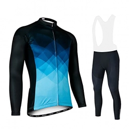 Smiuop Clothing Cycling Jacket Set Unisex, Mens Polyester Long Sleeve Cycling Clothing Set MTB Road Bike Cycling Jersey Thermal Windproof Bike Triathon Clothing Suits（Top+Pants） (Color : C, Size : XXL)