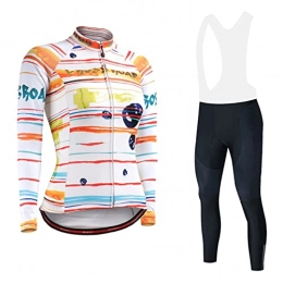 Smiuop Clothing Cycling Jacket Set Unisex, Warm Windproof Women's Cycling Jerseys Set, Winter Long Sleeve MTB Road Bike Cycling Clothing Polyester Riding Triathon Clothing Kit（Top+Pants） (Color : B, Size : XXL)