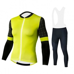 Smiuop Clothing Cycling Jacket Set Unisex, Windproof Thermal Cycling Clothing Set, Women's Long Sleeve Polyester Cycling Jerseys and Riding Pants Suits, for Racing MTB Bike Sportswear Kit (Color : C, Size : XXL)