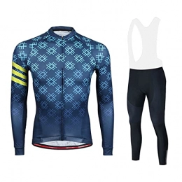 Smiuop Clothing Cycling Jacket Set Unisex, Winter Long Sleeve Cycling Clothing Suits, Women's Cycling Jerseys with Thermal Polyester Lining and Riding Pants, for MTB Road Bike Sportswear (Color : C, Size : XXL)