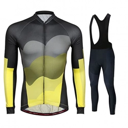 Smiuop Clothing Cycling Jacket Set Unisex, Winter Long Sleeve Cycling Jerseys Suits, Women's Cycling Clothing with Thermal Polyester Lining and Riding Pants, for MTB Road Bike Sportswear Set (Color : B, Size : XXL)