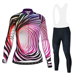 Smiuop Clothing Cycling Jacket Set Unisex, Winter Polyester Cycling Clothing Set Women's Long Sleeve Sportswear with Warm Cycle Top+Padded Riding Pants Mountain Bike Clothes Suits (Color : C, Size : 4XL)