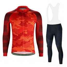 Smiuop Clothing Cycling Jacket Set Unisex, Winter Polyester Cycling Clothing Suits Thermal Long Sleeve Women's Cycling Jerseys with 3D Padded Riding Pants MTB Road Bike Cycle Tops Sets (Color : C, Size : 3XL)