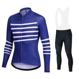 Smiuop Clothing Cycling Jacket Set Unisex, Winter Polyester Cycling Jerseys Suits, Men's Long Sleeve Cycling Clothing with Thermal Lining and Riding Pants Set, for MTB Road Bike Sportswear (Color : C, Size : 3XL)