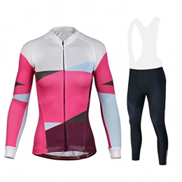 Smiuop Clothing Cycling Jacket Set Unisex, Winter Polyester Cycling Jerseys Suits, Women's Long Sleeve Cycling Clothing with Thermal Lining and Riding Pants, for MTB Road Bike Sportswear Set (Color : C, Size : 3XL)