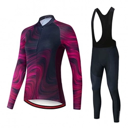 Smiuop Clothing Cycling Jacket Set Unisex, Winter Polyester Cycling Suits Set Thermal Long Sleeve Women's Cycling Jerseys with 3D Padded Riding Pants MTB Road Bike Cycle Tops Suits (Color : B, Size : XL)