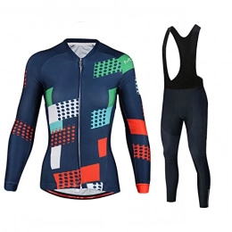 Smiuop Clothing Cycling Jacket Set Unisex, Winter Polyester Cycling Suits Set, Women's Long Sleeve Cycling Jerseys with Thermal Lining and Riding Pants, for MTB Road Bike Sportswear Kit (Color : B, Size : S)