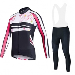 Smiuop Clothing Cycling Jacket Set Unisex, Women's Cycling Jerseys Suit, Long Sleeve Thermal Polyester Cycle TOP+Riding Pants Set, MTB Road Bike Cycling Clothing Breathable Sportswear (Color : C, Size : 3XL)
