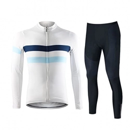 Smiuop Clothing Cycling Jacket Set Unisex, Women's Long Sleeve Polyester Cycling Jerseys, Winter Thermal Windproof Cycling Clothing and Riding Pants Set, for Racing MTB Bike Clothes Suits (Color : A, Size : S)