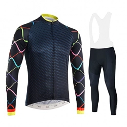 Smiuop Clothing Cycling Jacket Set Unisex, Women's Thermal Polyester Cycling Jerseys Set Long Sleeve MTB Road Bike Cycling Clothing Outdoors Bike Racing Team Sportswear Suits (Top+Pants (Color : C, Size : M)