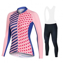 Smiuop Clothing Cycling Jacket Set Unisex, Women's Thermal Polyester Cycling Suits Long Sleeve Riding Top+3D Padded Pants Set Long Sleeve MTB Bike Cycling Jerseys Breathable Sportswear Kit (Color : C, Size : 3XL)