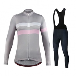 Smiuop Clothing Cycling Jacket Set Unisex, Women's Winter Cycling Suits Set, Long Sleeve Thermal Polyester Cycling Jerseys and Riding Pants Set, for Racing MTB Bike Sportswear Suits (Color : B, Size : XXL)
