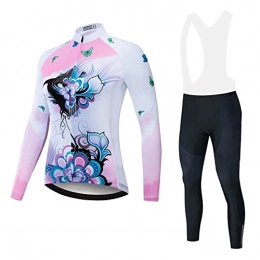 Smiuop Clothing Cycling Jacket Set Unisex, Women's Winter Plus Velvet Cycling Clothing Long Sleeve Bike Warm Cycle Tops+Padded Riding Pants Set MTB Road Bicycle Cycling Jerseys Suits (Color : C, Size : XL)