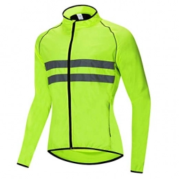 Mentaal Clothing Cycling Jacket Waterproof Mens, Reflective Breathable Windbreaker High Visibility Windproof Rain Coat for Outdoor MTB Cycling Running, Green, L