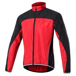  Clothing Cycling Jacket, Windproof and Breathable Windbreaker, Mountain Bike Suit, Reflective Bicycle Raincoat, Suitable for Outdoor Cycling and Running(Color:red, Size:M)