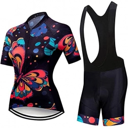 LDX Clothing Cycling Jersey Set Women, Cycling Jersey Set, Women Men' s Short Sleeve Cycling Jersey Jacket+ Mountain Bike Cycling Shorts (Color : B, Size : L)
