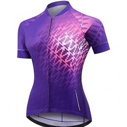 LDX Clothing Cycling Jersey Set Women, Women's Cycling Jersey Short Sleeve Breathable Jacket Road Mountain Bicycle Shirt and 4 Rear Pockets (Color : A, Size : L)