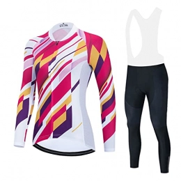Smisan Clothing Cycling Jersey Suit Women's Mountain Bike Clothing Set Long Sleeve Shirts Road Bicycle Jacket MTB Tops Summer Clothes (Color : A, Size : XL)