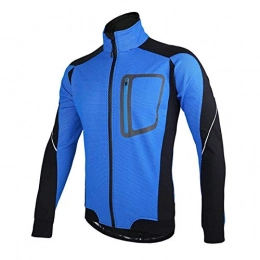 YIJIAHUI Clothing Cycling Jersey Winter Warm Thermal Cycling Long Sleeve Jacket Bicycle Clothing Windproof Jersey MTB Mountain Bike Jacket Bicycle Clothes Breathable Fabric (Size:Xl; Color:Blau)