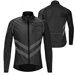  Clothing Cycling Rain Jacket, Bike Outerwear Men Women, For All Season Breathable Mens Waterproof Cycling Jacket, Reflective Running Jacket, Mountain Bike Road Bicycle Coat Outdoor Sportswe(Size:L, Color:black)