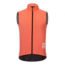 GRTE Clothing Cycling Vest Lightweight Reflective Waterproof Mountain Bikes Breathable Windproof Sport Gilet Jacket for Cycling And Running, Orange, XXL