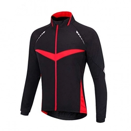 d.Stil Clothing d.Stil Men's Cycling Jacket Windproof Waterproof Winter Cycling Jacket MTB Mountain Bike Jacket Visible Reflective Fleece Warm Jacket Size S - 2XL, black red, M