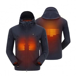 DEWBU Clothing DEWBU Heated Jacket with 7.4V Battery Pack Heating Coat for Ski Moto Bike (Navy Blue, XL)