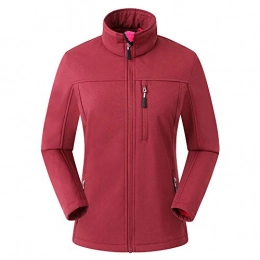 Eono Essentials Women's Softshell Jacket (Dark Red Melange, L)|Windbreaker|Breathable