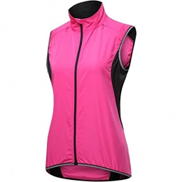FASZFSAF Women's Cycling Vest Breathable Lightweight Waterproof Sleeveless Jacket Windproof Mountain Bike Gilet Running Vest Reflective for Hiking/Jogging/Fishing,Pink,M
