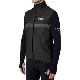 FDX Clothing Fdx Men’s Cycling Gilet, Waterproof, Breathable, High Visibility 360 Reflective Biking Vest, Lightweight, Windproof Sleeveless Jacket for MTB, Hiking, Bike Riding, Bicycle Rain Top(Black-2XL)