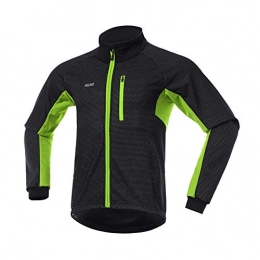 Fitsund Clothing Fitsund Men's Cycling Jacket Long Sleeve Windproof Cycling Jacket Breathable Mountain Bike Jacket M-2XL, mens, Green (green 1), XXL