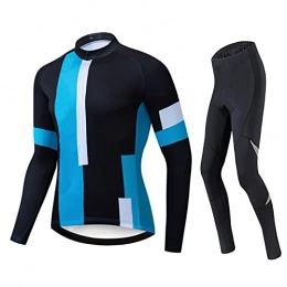 Floroomse Clothing Floroomse Men's Cycling Suit, Men Long Sleeve Cycling Jerseys Winter Thermal Polyester Cycling Suits Set MTB Road Bike Jacket Bicycle Triathon Clothes Suits (Top+Pants) (Color : C, Size : M)