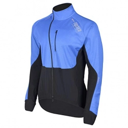 Foxter Bike Wear Clothing Foxter Bike Wear Men's Jacket Winter Waterproof Thermal Breathable Cycling Clothing Lightweight High Visibility Warm Thermal Long Sleeve Jacket (Black Blue, Small)