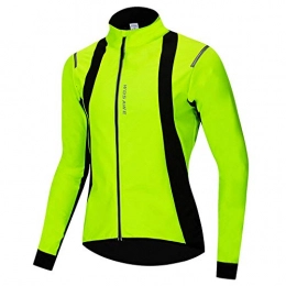FQXG Clothing FQXG Cycling Jackets, Men's And Women's Mountain Bike Riding Clothes, Windproof And Warm Long-Sleeved Jackets, Bicycle Riding Clothes with Reflective Strips, Green, S