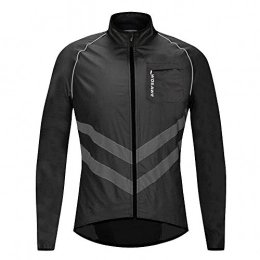 FQXM Clothing FQXM Bike Jacket Off-Road Mountain Road Cycling Fishing Skin Windbreaker Reflective Water-Repellent Long-Sleeved Shirt, Black, XXL