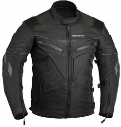 GearX Clothing GearX Spine paded Motorcycle Jacket Waterproof Breathable with Armours, Black, M
