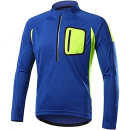 Geoffs Clothing Geoffs Winter Cycling Jacket Mens Windproof Softshell Thermal Jacket Warm Up Waterproof Breathable MTB Jacket Reflective Coat Windbreaker for Outdoor Cycling Running Mtb, Blue, S