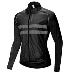 GFHD Clothing GFHD Ultralight Reflective Men's Cycling Jacket Waterproof Windproof Road Mountain Bike MTB Jackets Bicycle Windbreaker 319 (Color : Black Jacket, Size : Medium)