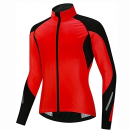 GLEYDY Clothing GLEYDY Men's Cycling Jacket Winter, Softshell Bike Sports Jacket, Thermal Fleece Waterproof Breathable Windproof Mtb Bike Outwear Lightweight Reflective Bike Jacket, Red, XXL