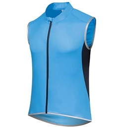 GQFGYYL Clothing GQFGYYL Men and Women Cycling Sleeveless Vest Reflective Lightweight Waterproof Mountain Bikes Breathable Windproof Sport Gilet Jacket for Biking / Running / Motorbike, Sky Blue, XXL