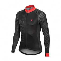GRTE Clothing GRTE Cycling Jersey Mens Jacket Mountain Bike Tops jersey Shirts Autumn Winter Thermal Fleece Long Sleeve Warm Road Bicycle Sport Clothing Outdoor Sports Wear, Black, L
