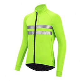 GRTE Clothing GRTE Mens Cycling Clothes Jersey Long Sleeve Cycle Top Autumn Winter Jacket Thermal Fleece Lightweight MTB Mountain Bike Racing Cold Wear, Green, L