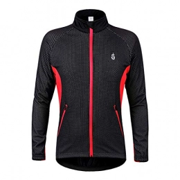 GRTE Clothing GRTE Mens Cycling Clothes Jersey Long Sleeve Cycle Top Autumn Winter Jacket Thermal Fleece Lightweight MTB Mountain Bike Racing Cold Wear, Red, XXXL