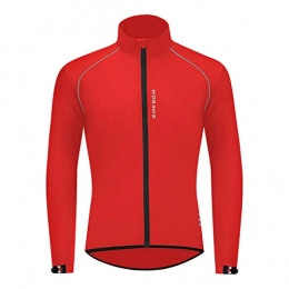 GRTE Clothing GRTE Mountain Cycling Jacket Mens, Lightweight Long Sleeve Top Jerseys Windproof Water Reflective Sun Protection Breathable Running Road Riding And Fishing Coats, Red, 3XL