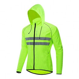 GRTE Clothing GRTE Mountain Cycling Jacket Mens Lightweight Long Sleeve Top with Hood Windproof Water Reflective Windbreaker Hoody Motorcycle Jerseys Running Road Riding And Fishing Coats, Green, L