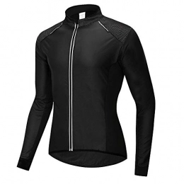 Gububi Clothing Gububi Cycling Tops, Winter Cycling Jacket Windproof Breathable Lightweight High Visibility Warm Thermal Long Sleeve Jacket MTB Mountain Bike Jacket MTB Bike Shirt (Color : Black, Size : L)