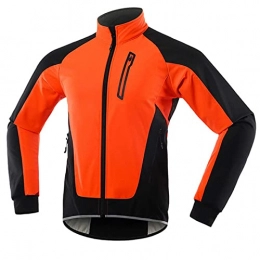 HBWANGC Clothing HBWANGC Cycling Jacket for Men's Women's, Winter Thermal Running Jacket Windproof Reflective High Visibility Fleece Bike Coat for Mountain Bike Riding Hiking